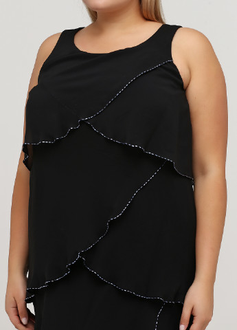 Черное коктейльное платье футляр Sheego однотонное