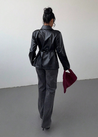 Черная демисезонная куртка косуха SHEIN