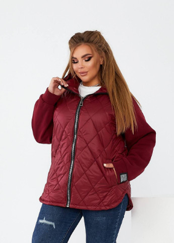 Темно-бордовая женская куртка демисезонная цвета бордо р.56/58 376081 New Trend