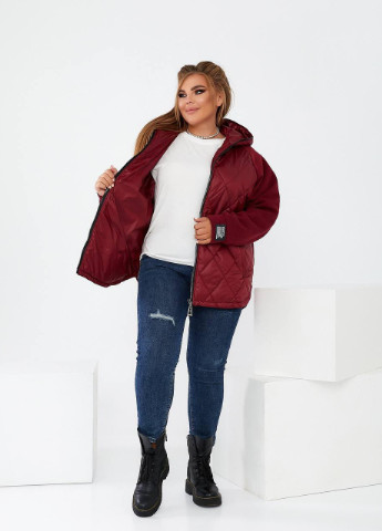 Темно-бордовая женская куртка демисезонная цвета бордо р.56/58 376081 New Trend
