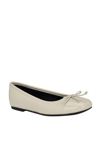 Женские балетки Calvin Klein | молочные однотонные логотип, бант искусственная кожа (332671392)