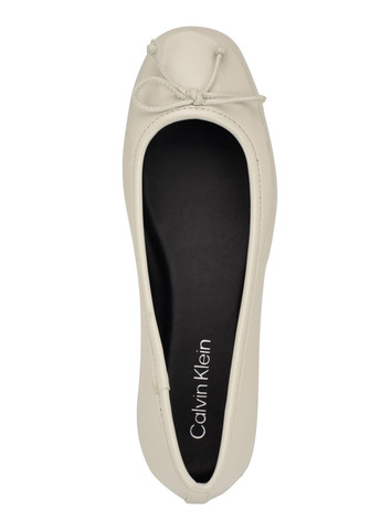 Женские балетки Calvin Klein | молочные однотонные логотип, бант искусственная кожа (332671392)