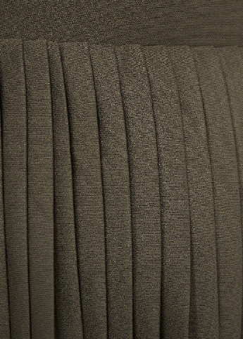 Оливковая (хаки) кэжуал однотонная юбка NA-KD плиссе, клешированная