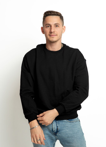 Чорний світшот Time of Style однотонний без декору (306717104)