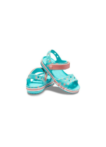 Мятные спортивные крокс детские crocband sandal Crocs на липучке