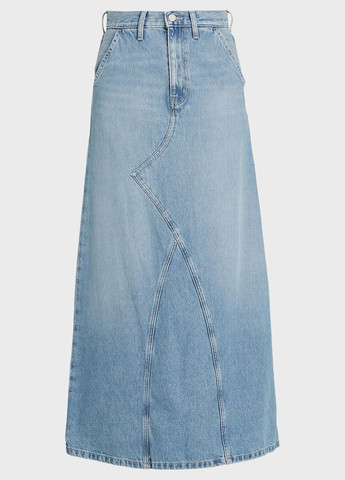 Светло-синяя джинсовая однотонная юбка Tommy Jeans а-силуэта (трапеция)