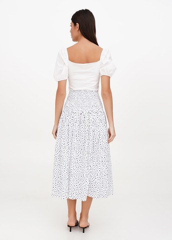 Белая кэжуал в горошек юбка J.Crew а-силуэта (трапеция)