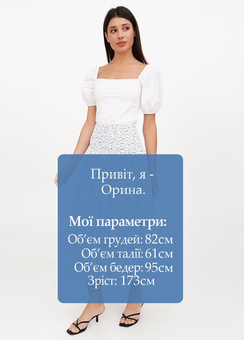 Белая кэжуал в горошек юбка J.Crew а-силуэта (трапеция)