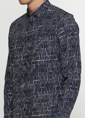 Темно-синяя кэжуал рубашка с орнаментом Cos с длинным рукавом