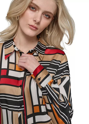 Цветная кэжуал рубашка с геометрическим узором Karl Lagerfeld