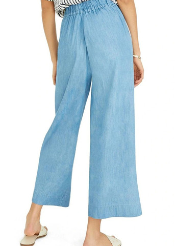Голубые кэжуал летние палаццо, укороченные брюки Madewell