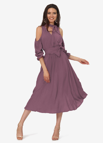 Фиолетовое кэжуал платье на запах Lila Kass однотонное