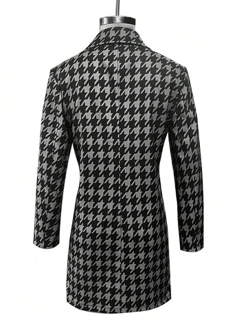 Чорно-білий демісезонне Пальто однобортне SHEIN