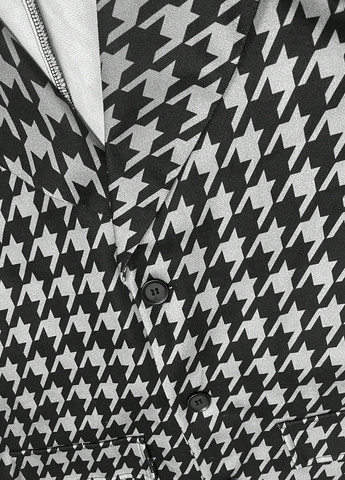 Чорно-білий демісезонне Пальто однобортне SHEIN