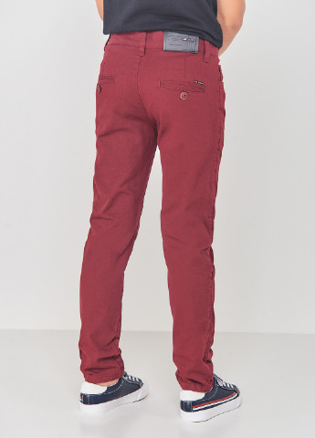 Светло-бордовые кэжуал демисезонные брюки чиносы Redpolo