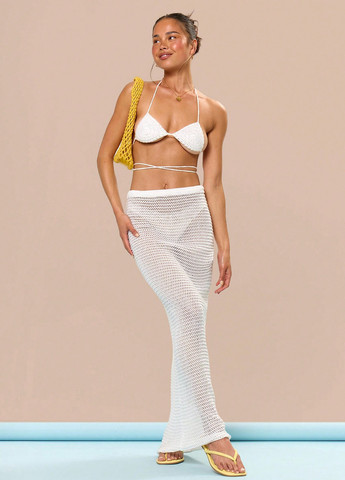 Белый летний костюм (топ, юбка) SHEIN