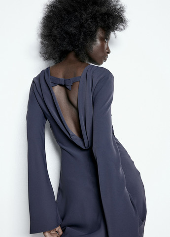 Сіро-синя кежуал сукня з відкритою спиною H&M однотонна