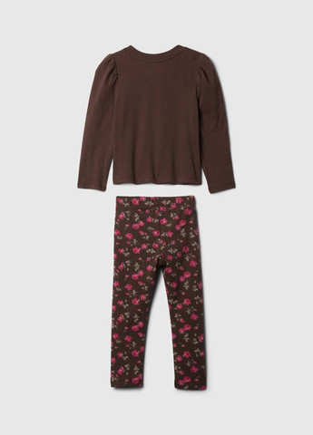 Коричневый демисезонный комплект (лонгслив, леггинсы) Gap