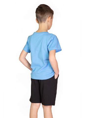 Голубой летний комплект для мальчика (футболка с шортами) Kosta