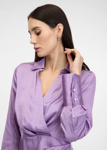 Светло-фиолетовое кэжуал платье на запах Orsay однотонное