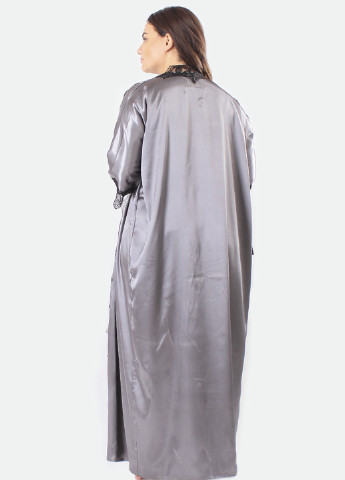 Сірий демісезонний комплект (топ, брюки, халат) Ghazel