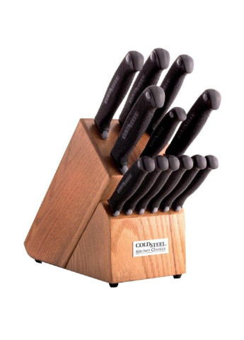 Набор ножей Kitchen Set 2016 с подставкой 13 предметов (59KSSET) Cold Steel чёрные,