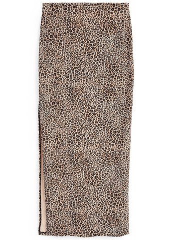 Бежевая кэжуал леопардовая юбка C&A