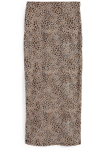 Бежевая кэжуал леопардовая юбка C&A