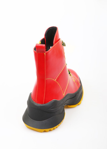 Осенние ботинки No Brand на тракторной подошве, со шнуровкой из искусственной кожи