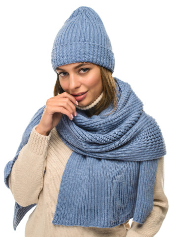Блакитний зимній комплект (шапка, шарф) SVTR