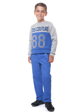 Синие кэжуал демисезонные брюки прямые Kids Couture