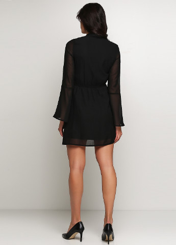 Черное кэжуал платье с длинным рукавом H&M однотонное