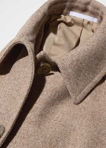 Коричневое демисезонное Пальто оверсайз Uniqlo