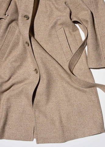 Коричневое демисезонное Пальто оверсайз Uniqlo