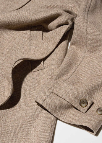 Коричневое демисезонное Пальто оверсайз Uniqlo