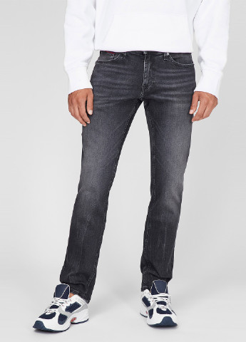 Темно-серые демисезонные прямые джинсы Tommy Jeans