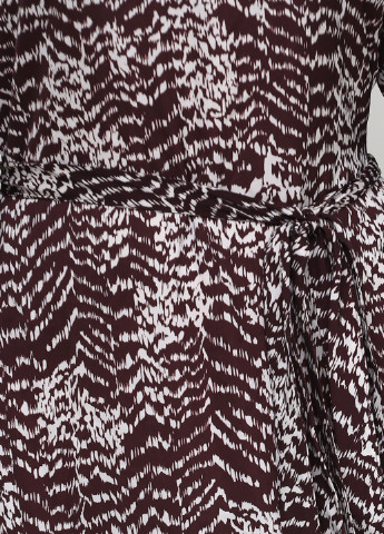 Темно-бордова кежуал сукня Zapa з абстрактним візерунком