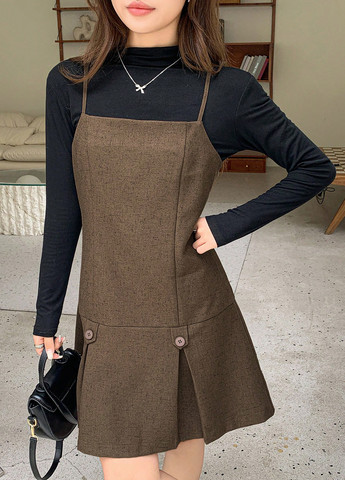 Коричнева кежуал сукня а-силует SHEIN однотонна