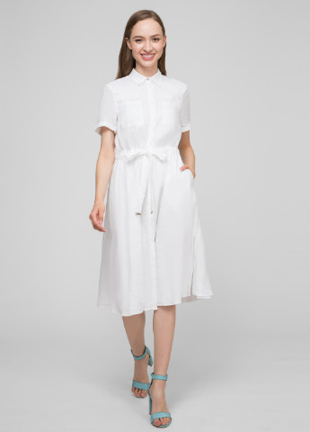 Белое деловое платье рубашка Tommy Hilfiger однотонное