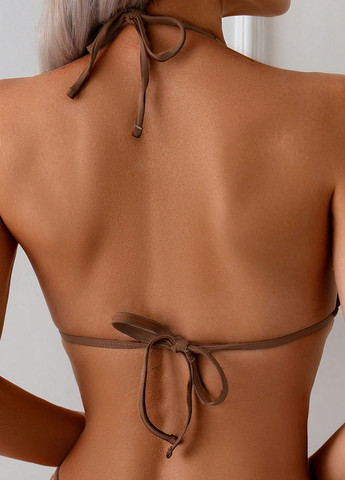 Коричневий літній купальник (ліф, трусики) роздільний SHEIN