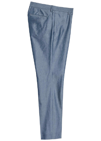 Бледно-синие классические демисезонные зауженные брюки H&M