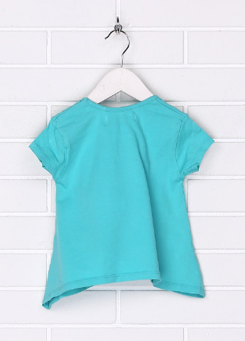 Бирюзовая летняя футболка с коротким рукавом Mini Boutique
