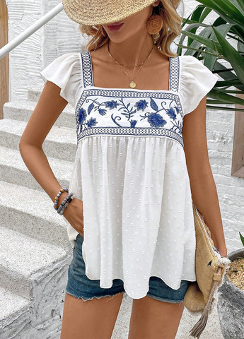 Белая блуза с баской SHEIN