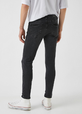 Джинси KOTON завужені, скінні, вкорочені однотонні чорні джинсові бавовна
