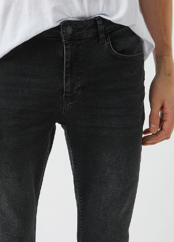 Черные демисезонные зауженные, скинни, укороченные джинсы KOTON