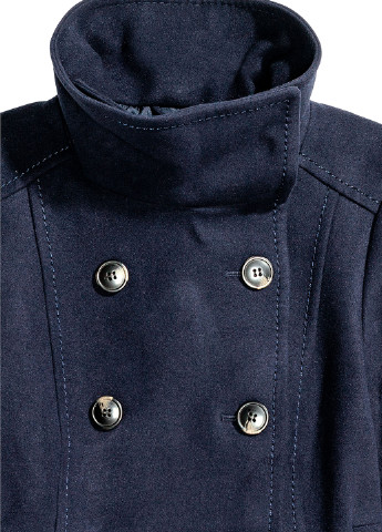 Темно-синее Кэжуал пальто H&M однотонное