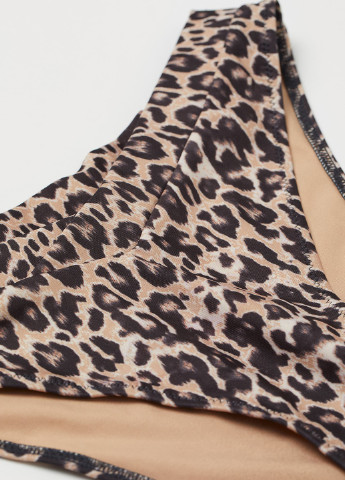 Коричневые купальные трусики-плавки леопардовый H&M