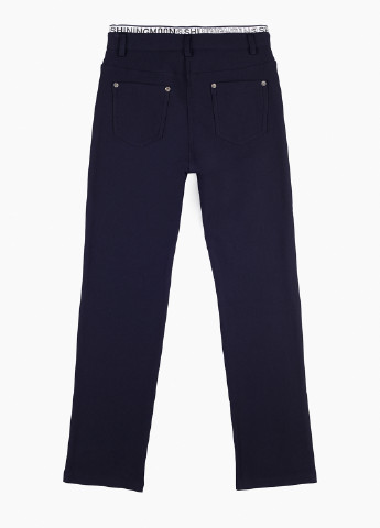 Темно-синие кэжуал демисезонные прямые брюки Deloras