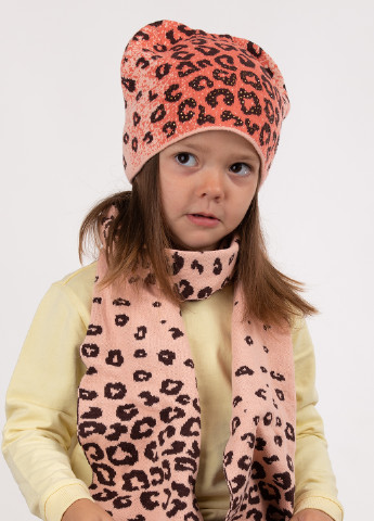 Бежевый демисезонный комплект (шапка, шарф) Kat