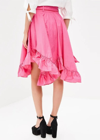 Розовая кэжуал однотонная юбка Lost Ink клешированная